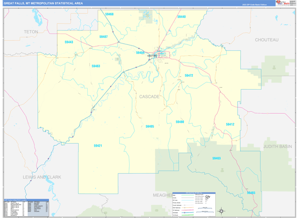 Great Falls Metro Area Digital Map Basic Style